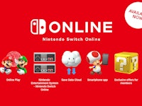 A poster showing Nintendo Switch Online with Super Mario elements