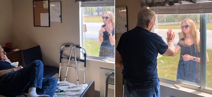 Amid visitation restrictions related to COVID-19, a granddaughter in North Carolina finds a creative...