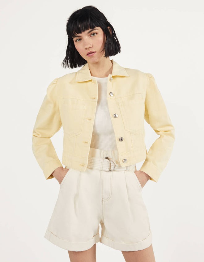 Cropped jacket with full sleeves