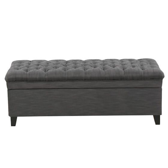 Juliana Grey Fabric Storage Ottoman