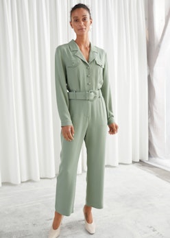 Pleated High Rise Wide Trousers - Green - Tailored Trousers - & Other  Stories