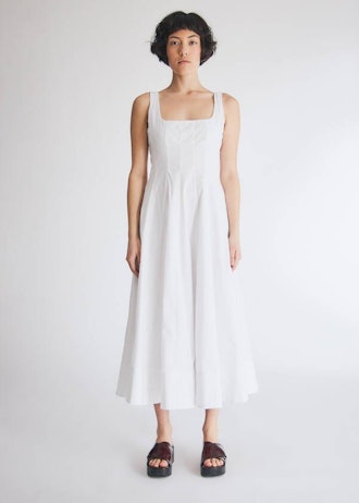 Wells Poplin Dress in White