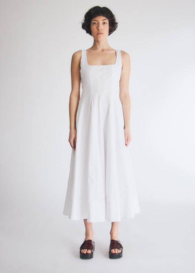 Wells Poplin Dress in White