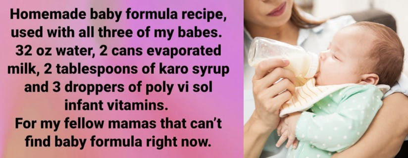 homemade baby formula evaporated milk