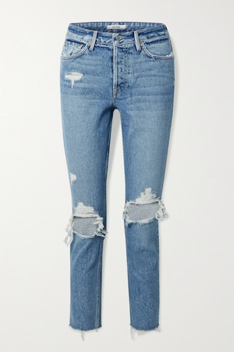 Karolina Cropped Distressed High-Rise Skinny Jeans
