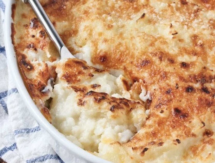 Mashed potato casserole turns two comfort foods into one.