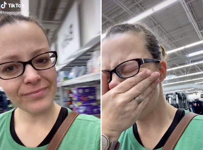 A mom who cried when she couldn't find diapers has gone viral.