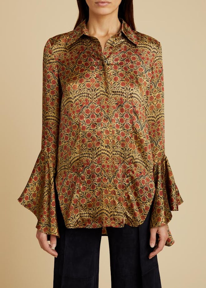 The Lottie Top in Red Paisley 