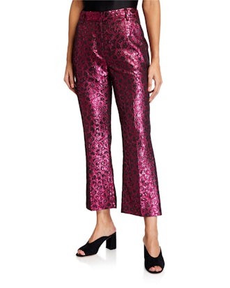 Madden Metallic Leopard-Print Pants