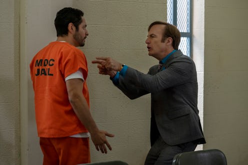 Max Arciniega as Domingo "Krazy-8" and Bob Odenkirk as Saul Goodman in Better Call Saul