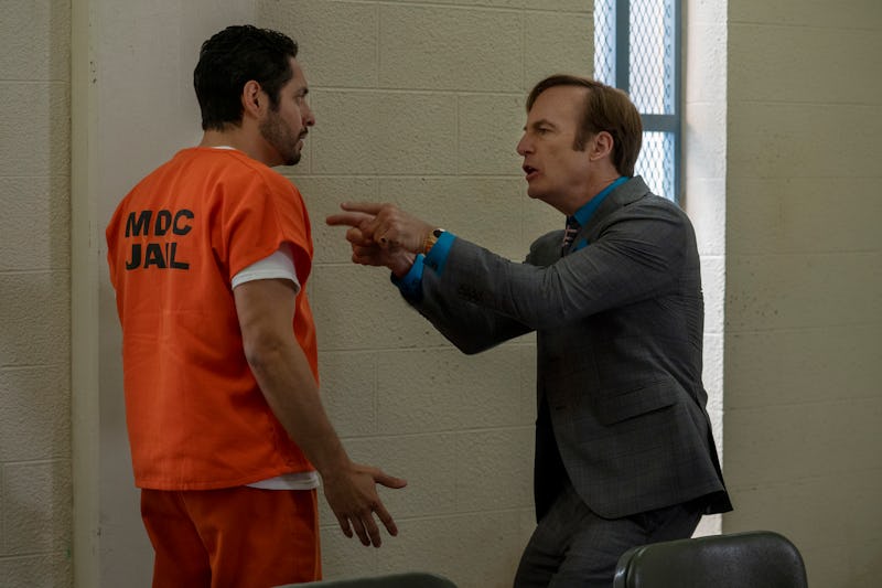 Max Arciniega as Domingo "Krazy-8" and Bob Odenkirk as Saul Goodman in Better Call Saul