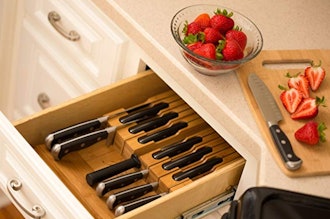 In-Drawer Bamboo Knife Block