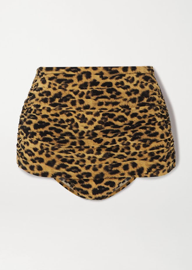 Bill Ruched Leopard Print Bikini Briefs