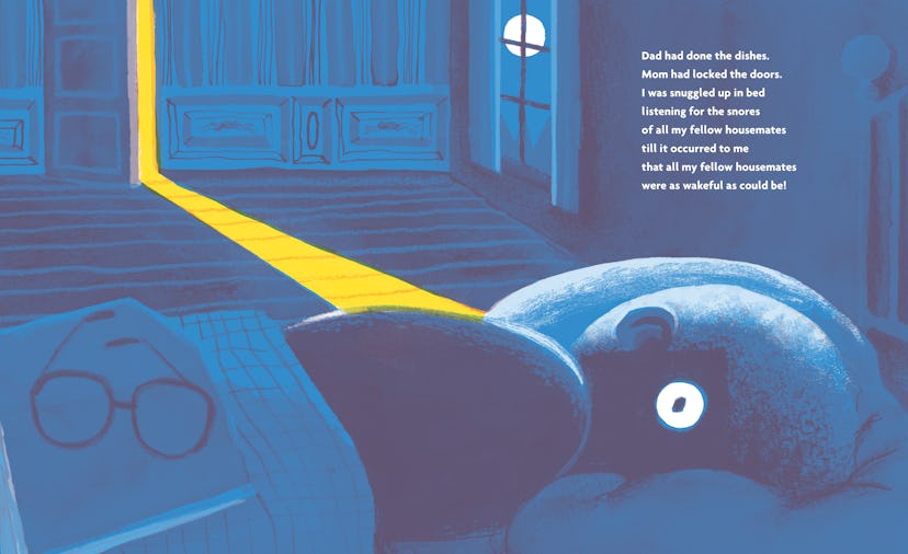Interior from Everybody's Awake by Colin Meloy and illustrated by Shawn Harris