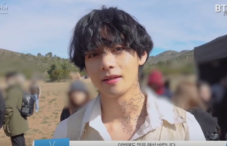 A screenshot from the video of BTS explaining the "ON" video's backstory.