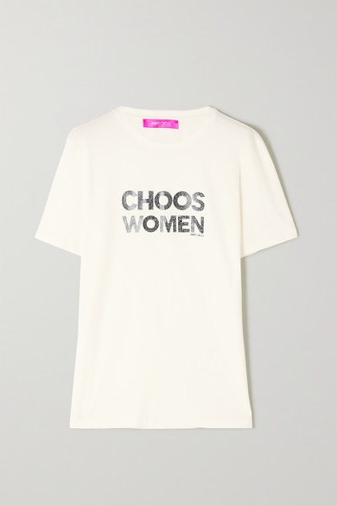 Jimmy Choo International Women’s Day Printed Organic Cotton-Jersey T-Shirt