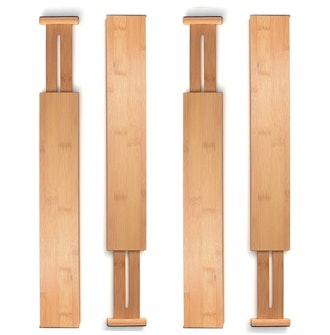 Bambusi Bamboo Drawer Dividers (4-Pack)