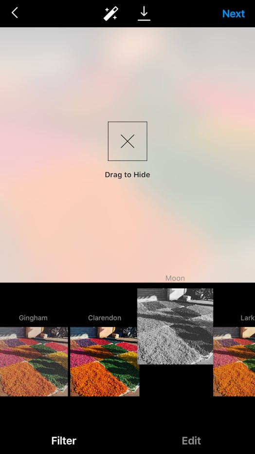 Instagram gives you the option to drag and drop post filters to organize their order. 