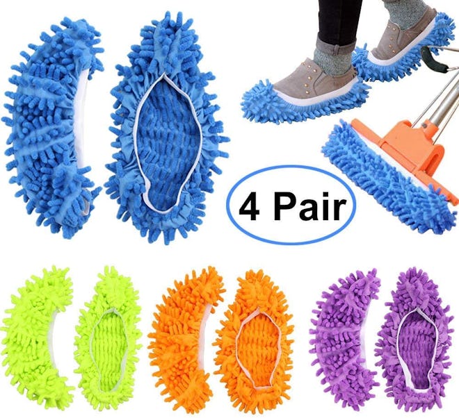 Bontip Dust Mop Slippers (4-Pairs)