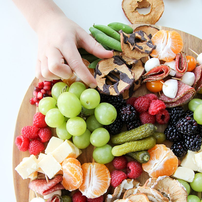 Kid-friendly snack and cheese plate