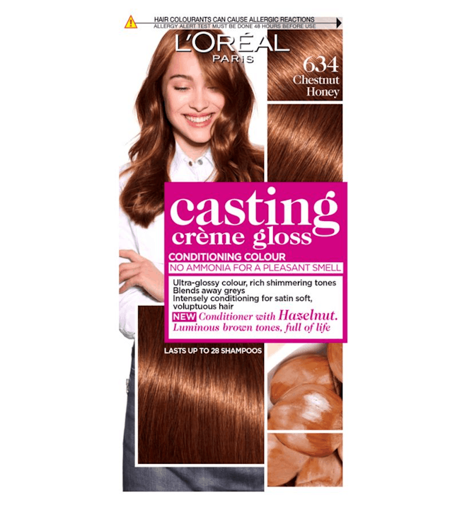 L'Oreal Casting Creme Gloss 634 Chestnut Honey Brown Semi Permanent Hair Dye