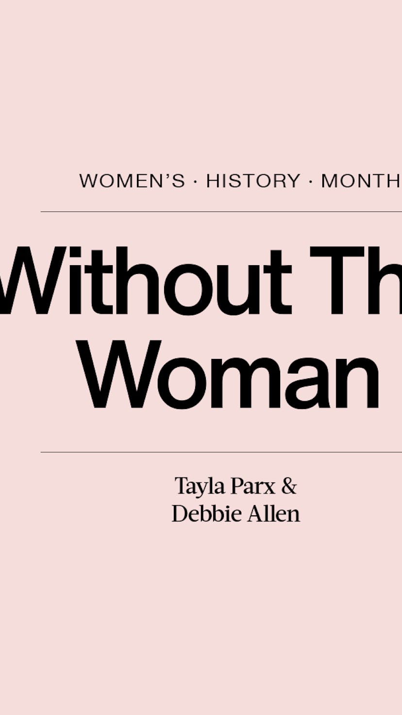 "Without this woman" text between Debbie Allen and Tayla Parx photos
