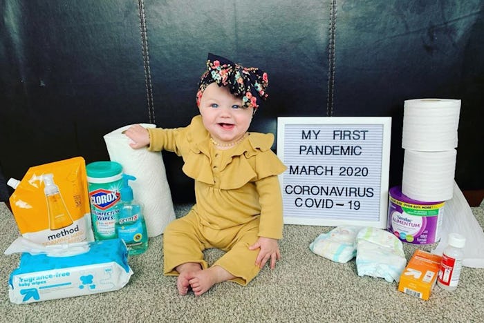 A baby's first pandemic photoshoot may not have been what these parents had planned, but they are ab...