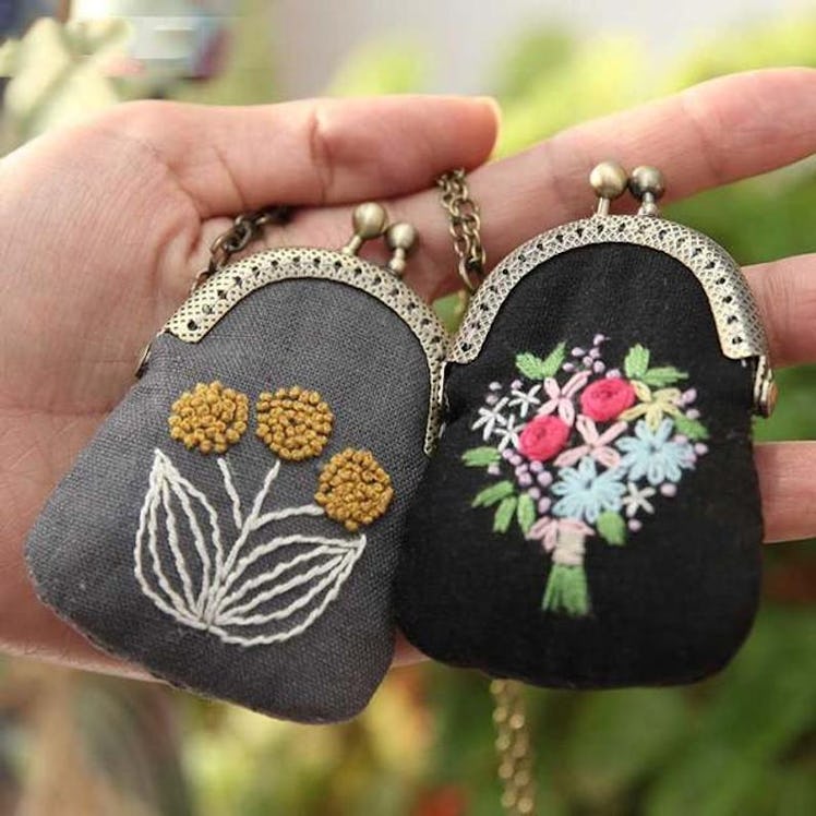 Embroidered Flower Purse DIY Craft Kit