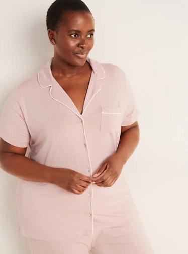 Old Navy Jersey Button-Front Plus-Size Pajama Top