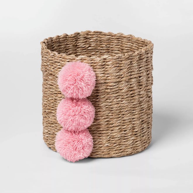 Cloud Island Small Paper Rope Decorative Basket Pink