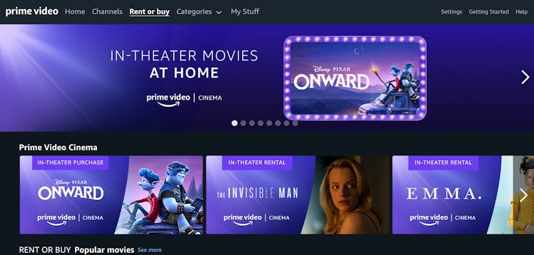 Amazon Prime Video has added a cinema hub for in-theater movies.