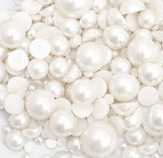 800pc White Flat Back Half Round Pearls