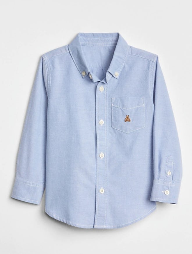 Toddler Oxford Button-Down Shirt in Blue Opal
