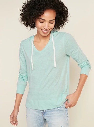 Old Navy Relaxed Lightweight Slub-Knit Pullover Tee Hoodie for Women