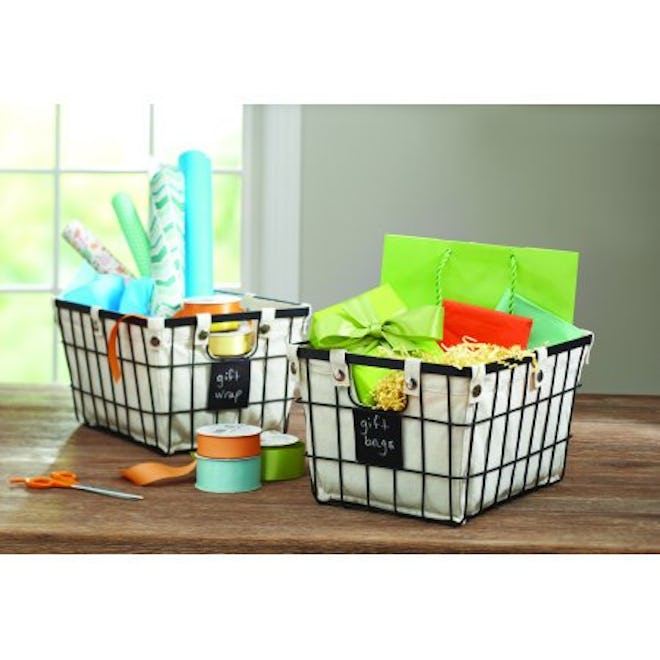 Better Homes & Gardens Small Wire Basket with Chalkboard, 2 Pack (Small)