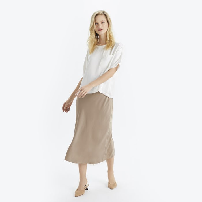 Satin Midi Skirt
