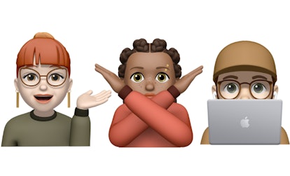 The new Memoji stickers in Apple's iOS 13.4 update include a few options with different hand gesture...