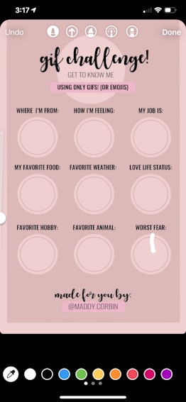 This is an example of a "my favorite things" gif challenge template. 
