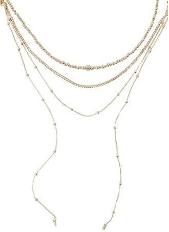 Gold Plated Sophisticated Strands Necklace Set