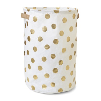 Collapsible Hamper in Gold Spots