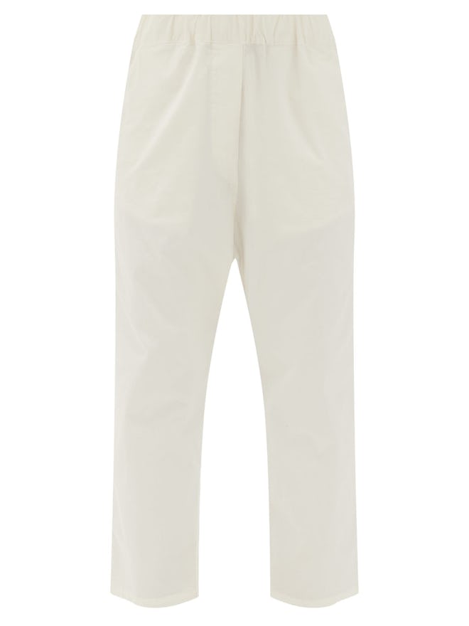 Casablanca Cropped Cotton-Blend Twill Trousers