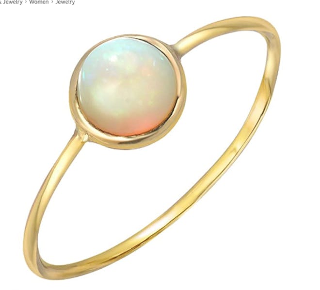 14K Yellow Gold Opal Fireburst Ring