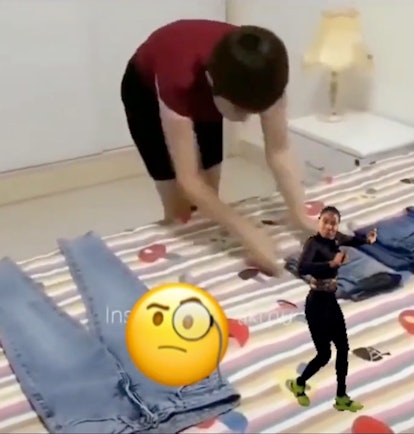 Some TikTok hacks to try at home include a trick for folding jeans quickly. 