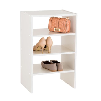 White 4-Shelf Shoe Stacker