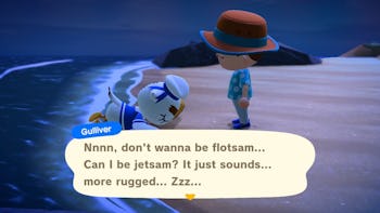 Beach scene in "Animal Crossing: New Horizons"