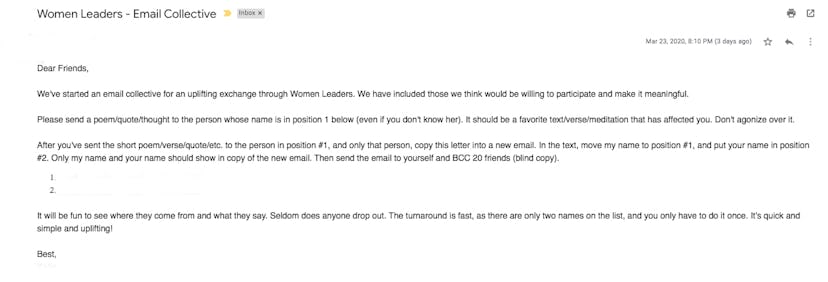 How Did We, As A Society, Allow Chain Letters To Become Cool Again?