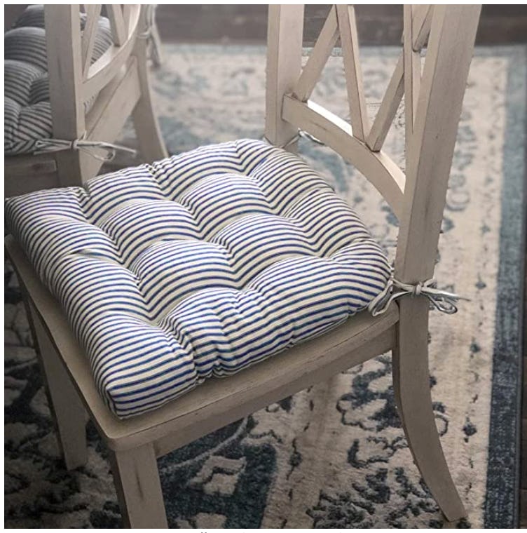 Set of 4 Chair Pads Cushions Foam Filled Comfortable Decorative Coffee Time