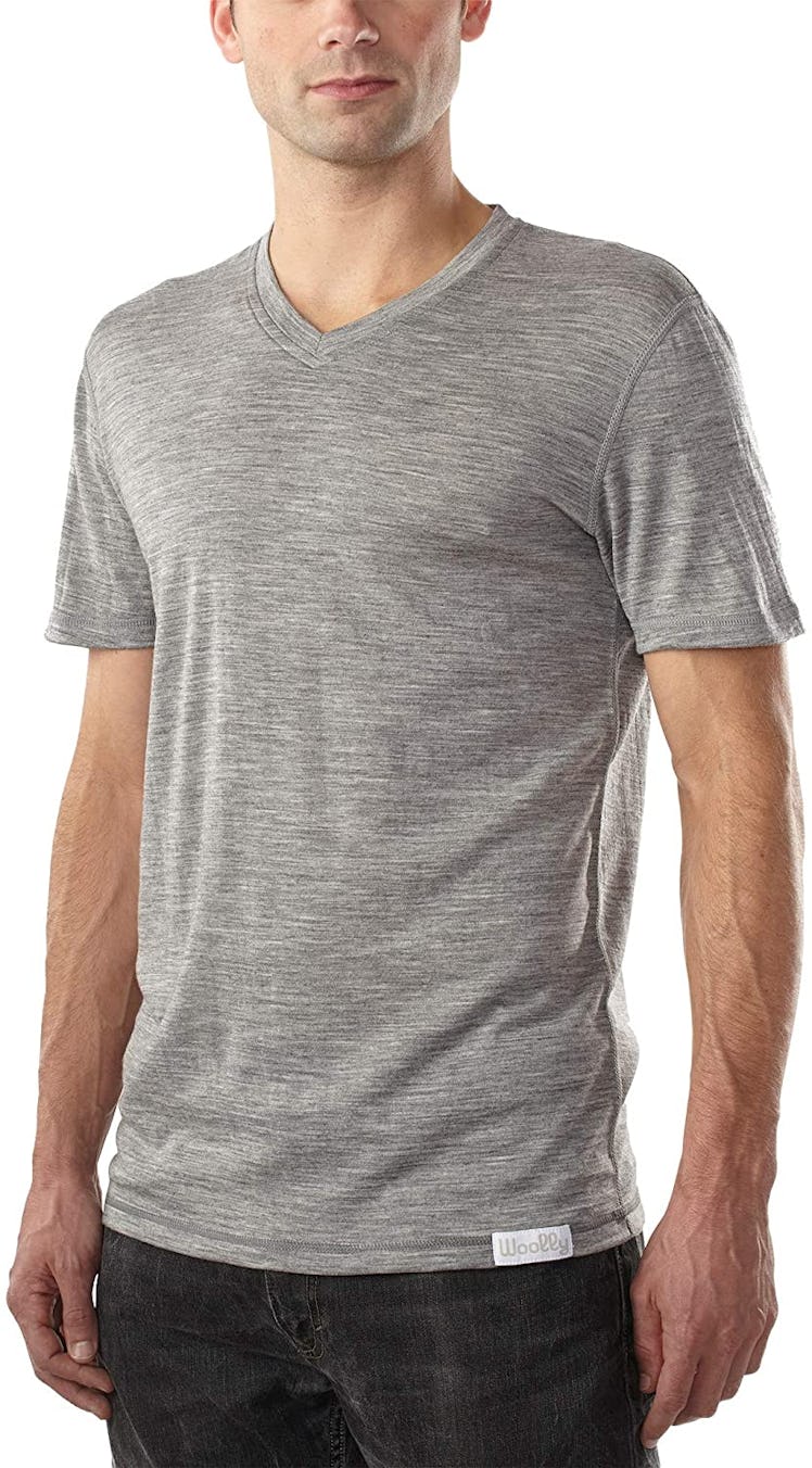 Woolly Clothing Men's Merino Wool V-Neck Tee Shirt