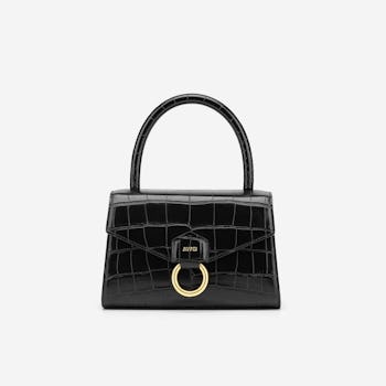 Stella Top Handle Bag - Black Croc