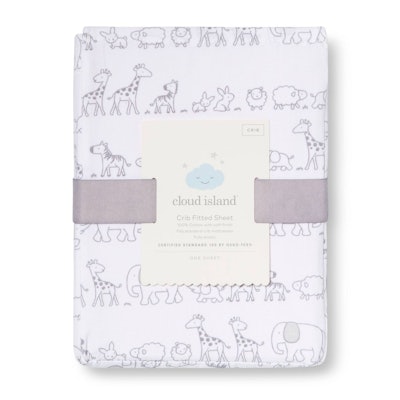 Fitted Crib Sheet Two by Two - Cloud Island™ Gray